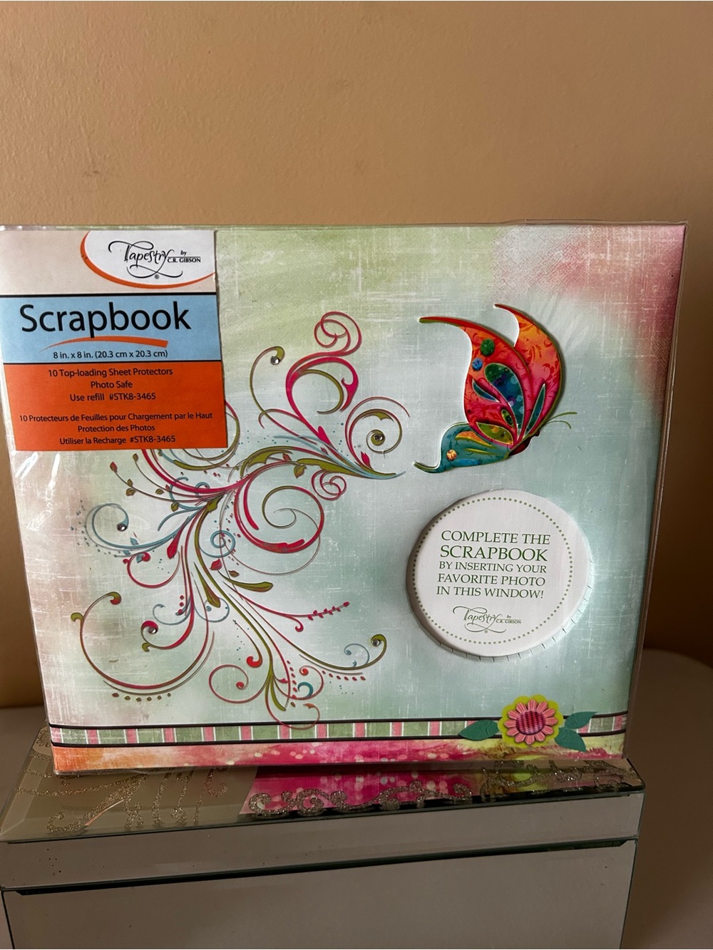 Gibson Floral Swirl Scrapbook - Mint, Pink, Blue, Gold